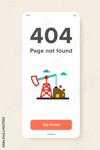 Vector icon of pump jack at oil extraction station. Oil extraction, resources, oil rig. Petroleum production concept. Can be used for topics like oil industry, energy, economics