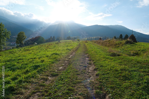 Carpathian Mountains, clouds and rays of sun © Harmony Video Pro