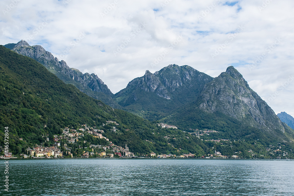 The village of Gandria is located on the steep shores of Lake Lugano in Switzerland