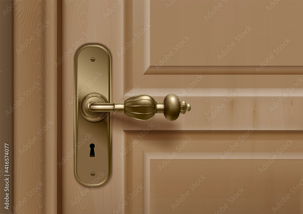 Golden Handle Door Composition Golden Handle Door Composition