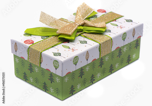 Obraz na płótnie Christmas gift packaging on a white background w salonie