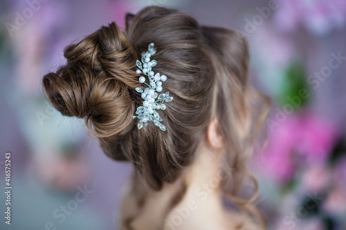 elegant wedding hairstyle with decoration