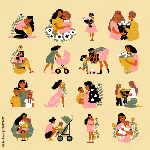 Mother Day Icon Set © Macrovector