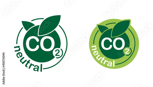 CO2 neutral - net zero carbon footprint icon