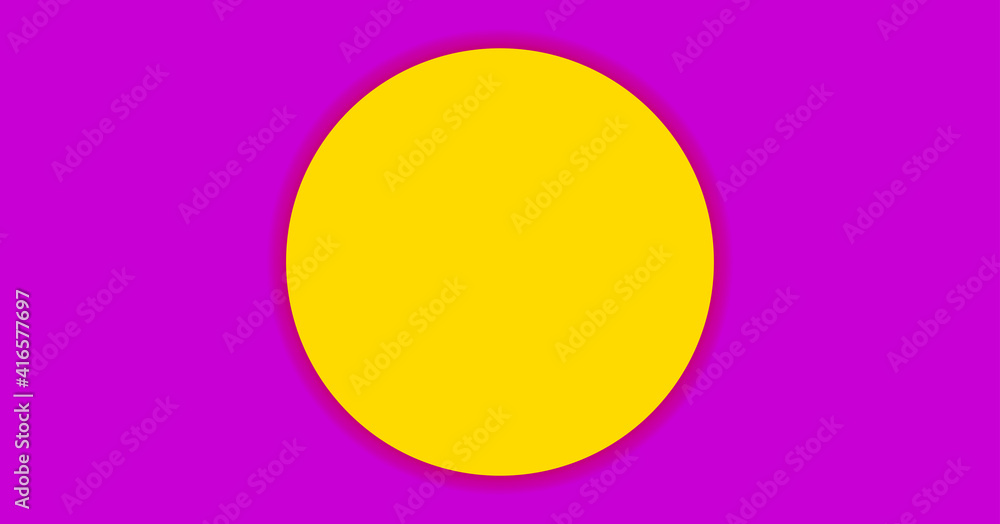 circle yellow on purple simple background for banner, copy space, paper circle yellow color and purple for background
