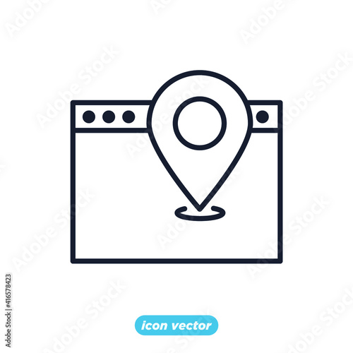 local SEO icon. Search Engine Optimization symbol template for graphic and web design collection logo vector illustration