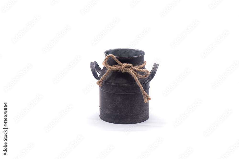 Retro pot on white background
