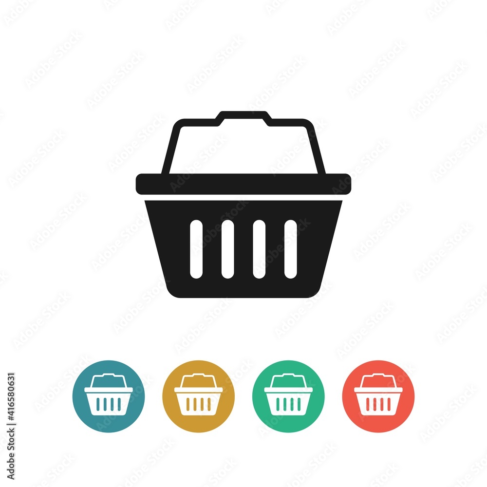 Basket flat vector icon. Purchase flat vector icon. Market flat vector icon Basket flat vector icon. Purchase flat vector icon. Market flat vector icon