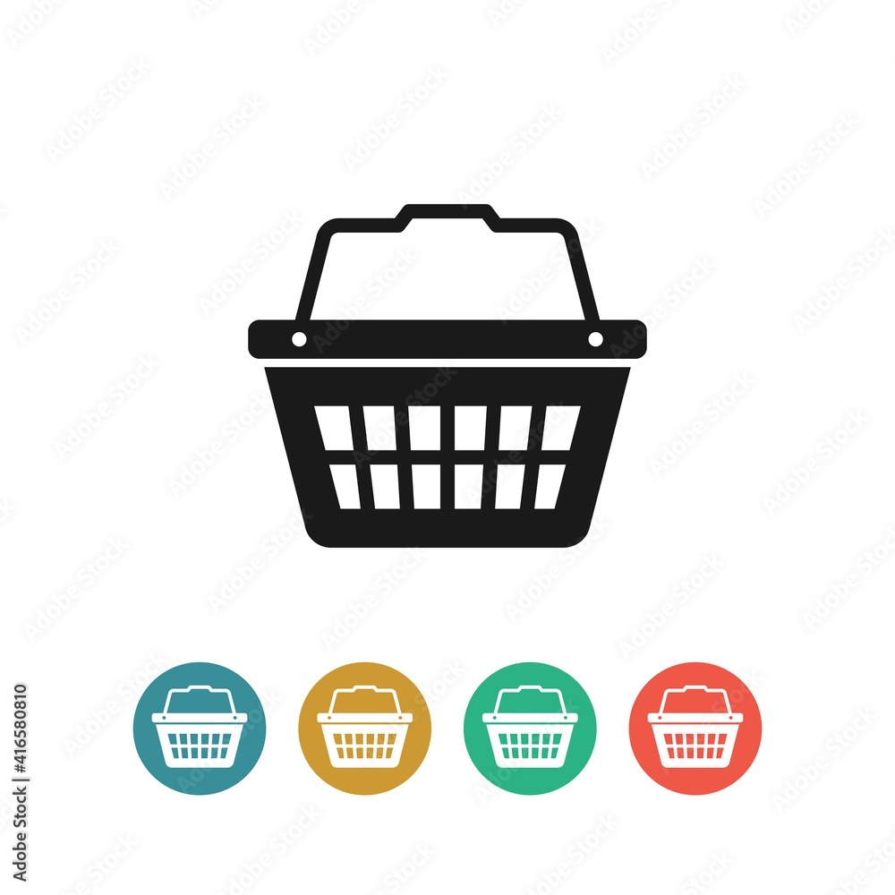 Basket flat vector icon. Purchase flat vector icon. Market flat vector icon Basket flat vector icon. Purchase flat vector icon. Market flat vector icon