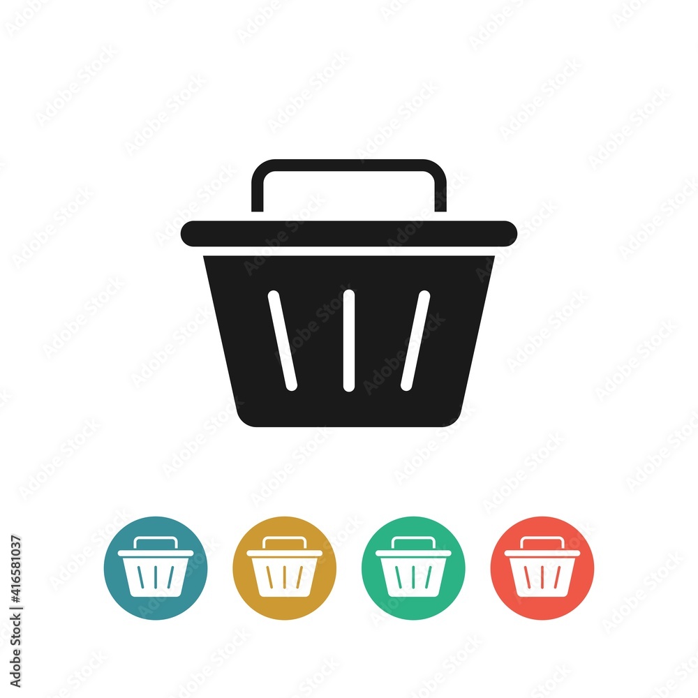 Basket flat vector icon. Purchase flat vector icon. Market flat vector icon Basket flat vector icon. Purchase flat vector icon. Market flat vector icon