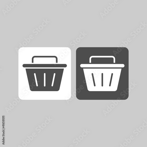 Basket flat vector icon. Purchase flat vector icon. Market flat vector icon