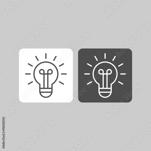 Bulb flat vector icon. Idea flat vector icon