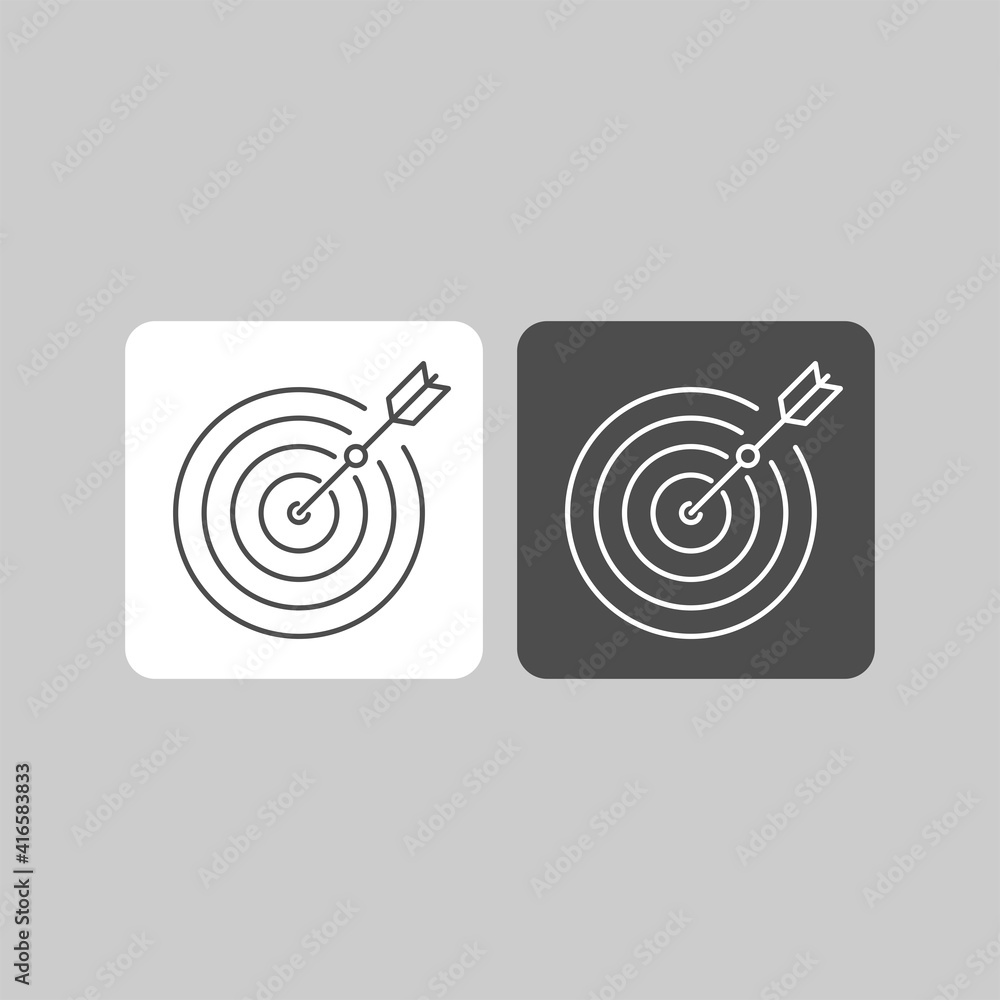 Target flat vector icon. Dartboard flat vector icon. Purpose vector sign Target flat vector icon. Dartboard flat vector icon. Purpose vector sign