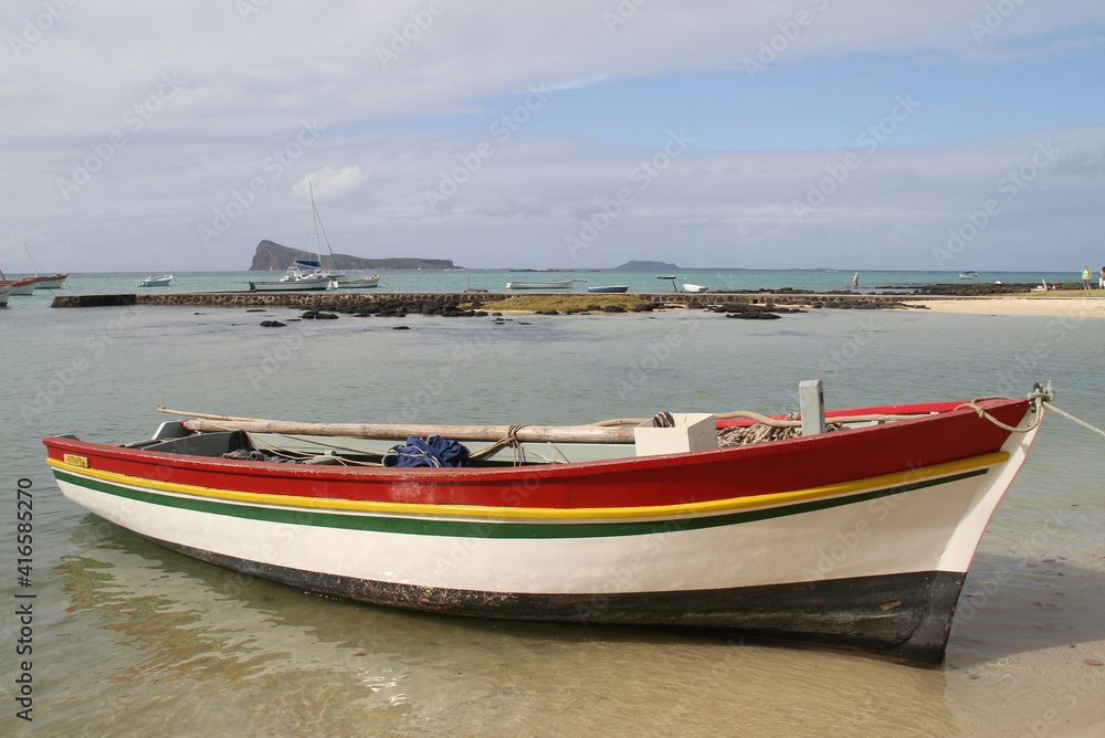 Fishing boat in Mauritius at Cap Malheureux