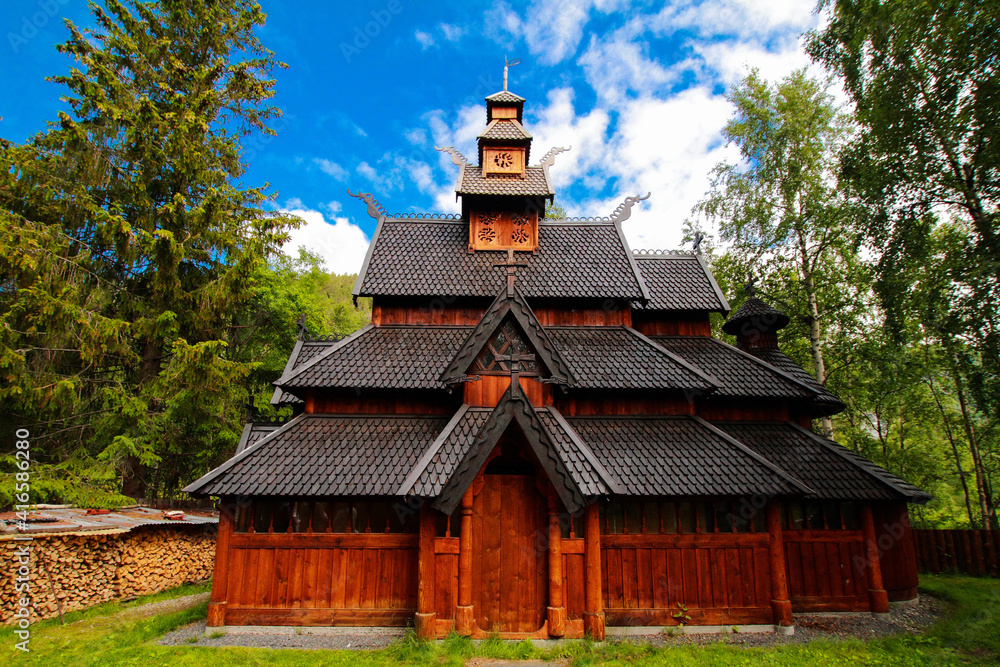 Private Build Stavechurch In Beiarn, Nordland, Norway, Europe Private Build Stavechurch In Beiarn, Nordland, Norway, Europe