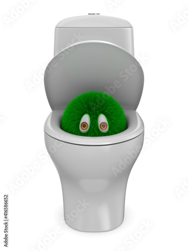 microbe into toilet bowl on...