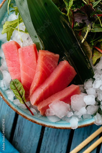 asian food fresh tuna sashimi photo