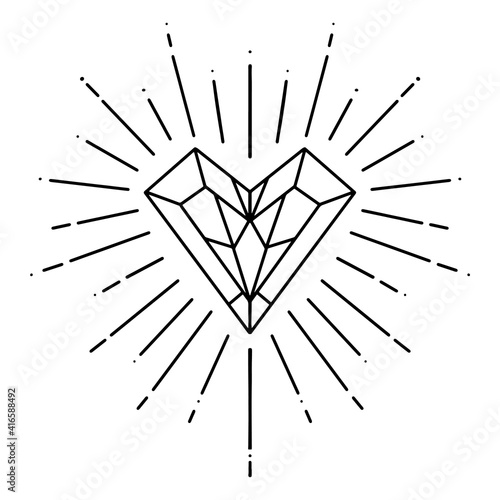 Geometrical Boho heart Vector Illustration