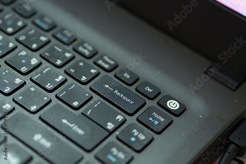 Thai notebook keyboard different buttons 