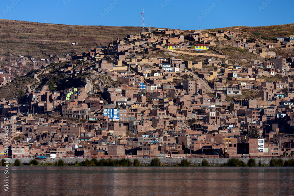 Puno on the shore of Lake Titicaca - Peru