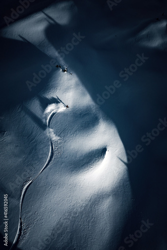 A man is powder skiing in British Columbia, Canada.
 photo