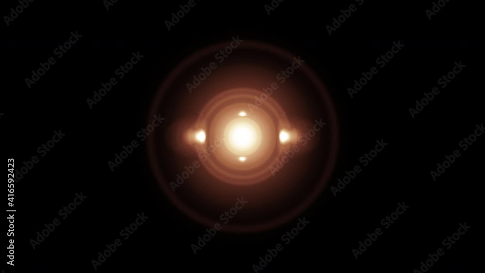 Abstract center gold optical flares spotlight with halo rotation motion loop effect element. 4K seamless dynamic kinetic bright flash light. Illumination animation scientific nucleus with radiation. Abstract center gold optical flares spotlight with halo rotation motion loop effect element. 4K seamless dynamic kinetic bright flash light. Illumination animation scientific nucleus with radiation.