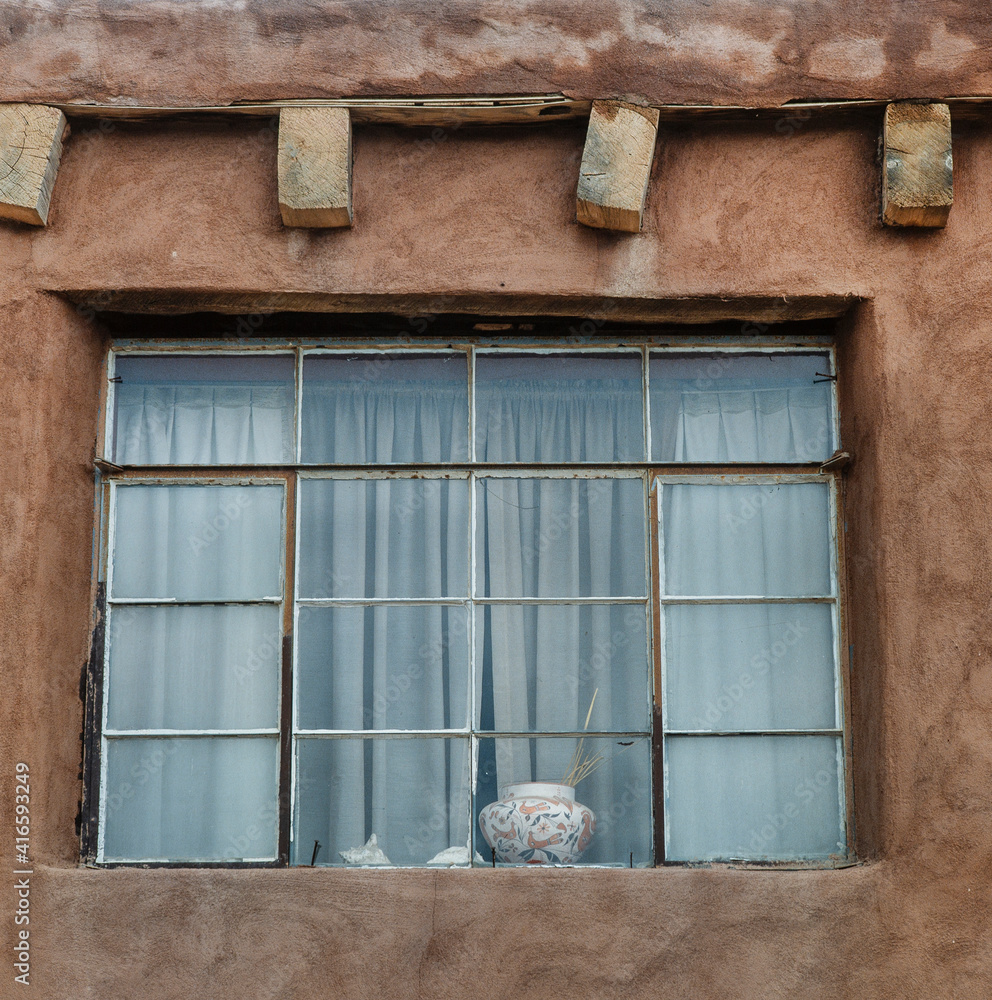 Window at Acoma Pueblo. Sky City. New Mexico USA. Indian village. Indian culture. Pictures from 1984. Adobe style. Window at Acoma Pueblo. Sky City. New Mexico USA. Indian village. Indian culture. Pictures from 1984. Adobe style.