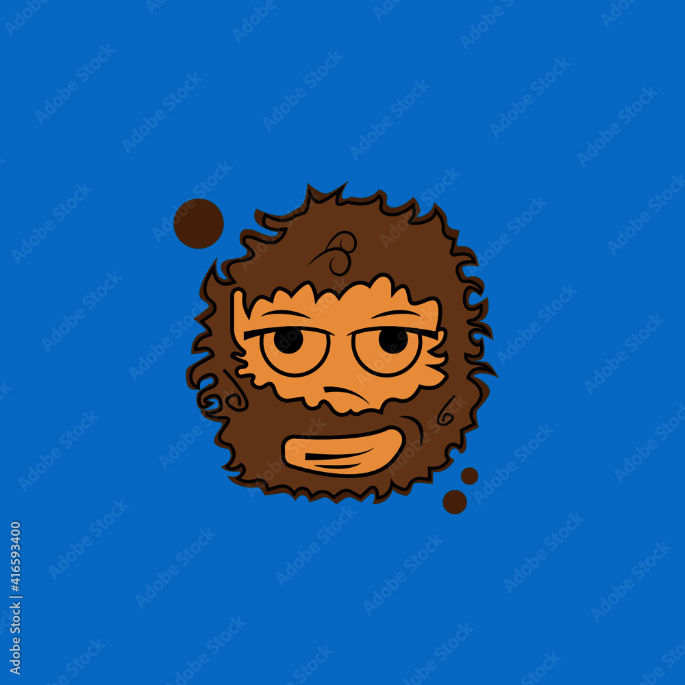 sloppy head of a man in the style of minimalism Stock Vector | Adobe Stock