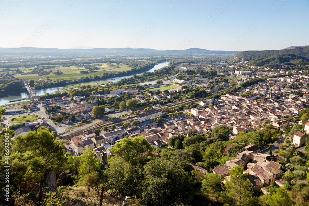 Le Teil Ardèche Rhône-Alpes France panorama le matin