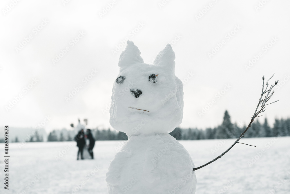 Schneemann auf dem Rennsteig im Thüringer Wald Schneemann auf dem Rennsteig im Thüringer Wald