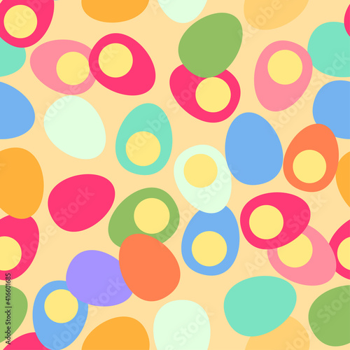 Seamless vector easter eggs pattern. Colorful endless background. EPS 10