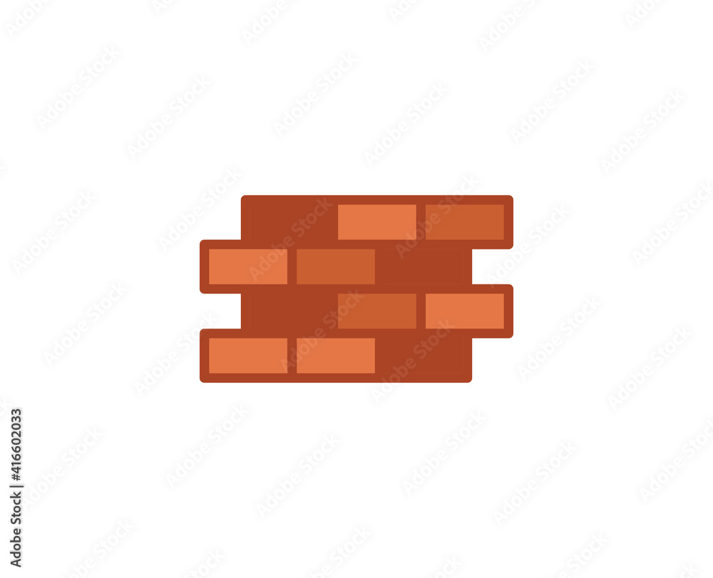Brick wall flat icon. Single high quality outline symbol for web design or mobile app. House thin line signs for design logo, visit card, etc. Outline pictogram EPS10 Brick wall flat icon. Single high quality outline symbol for web design or mobile app. House thin line signs for design logo, visit card, etc. Outline pictogram EPS10