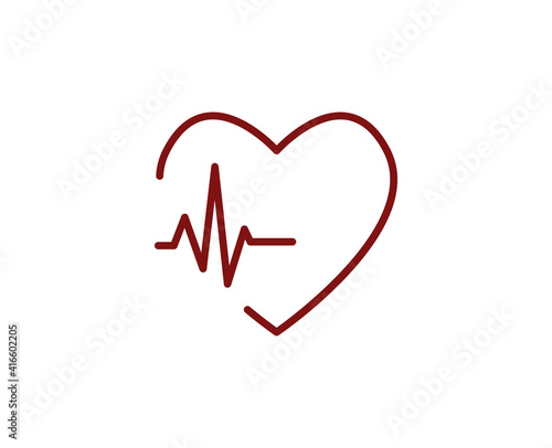 Heart flat icon. Thin line signs for design logo, visit card, etc. Single high-quality outline symbol for web design or mobile app. Medical outline pictogram. © RaulAlmu