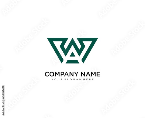 W lettering logo design. Creative minimal monochrome monogram symbol. Universal elegant vector sign design. Premium business logo type. Graphic alphabet symbol for company business identity