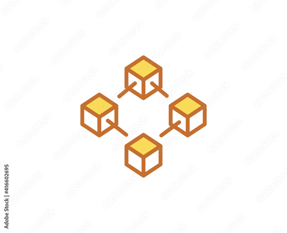 Obraz premium Line blockchain icon
