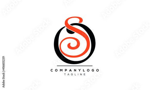 Abstract Letter Initial OS,SO,S and O Vector Logo Design Template