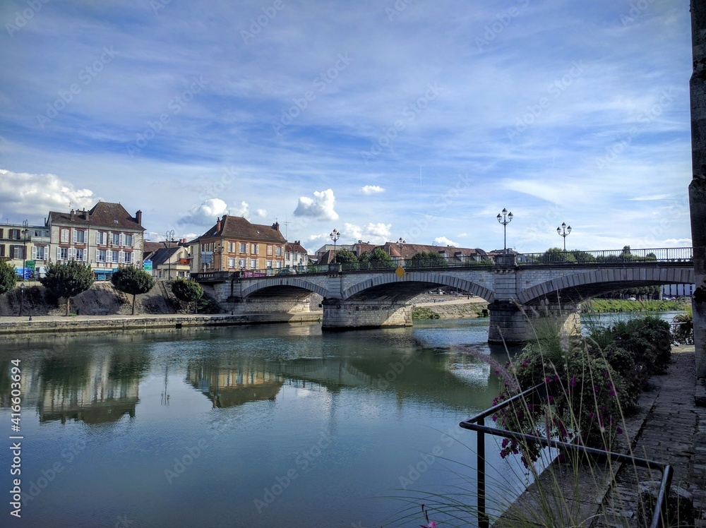 Fototapeta premium Overview of Sens, Burgundy (France) - September 2016
