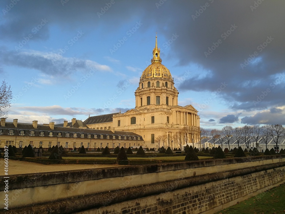 Sunset over Les Invalides in Paris - January 2016