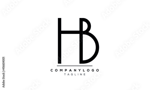 Abstract Letter Initial HB BH Vector Logo Design Template