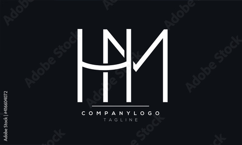 Abstract Letter Initial HM or MH Vector Logo Design Template