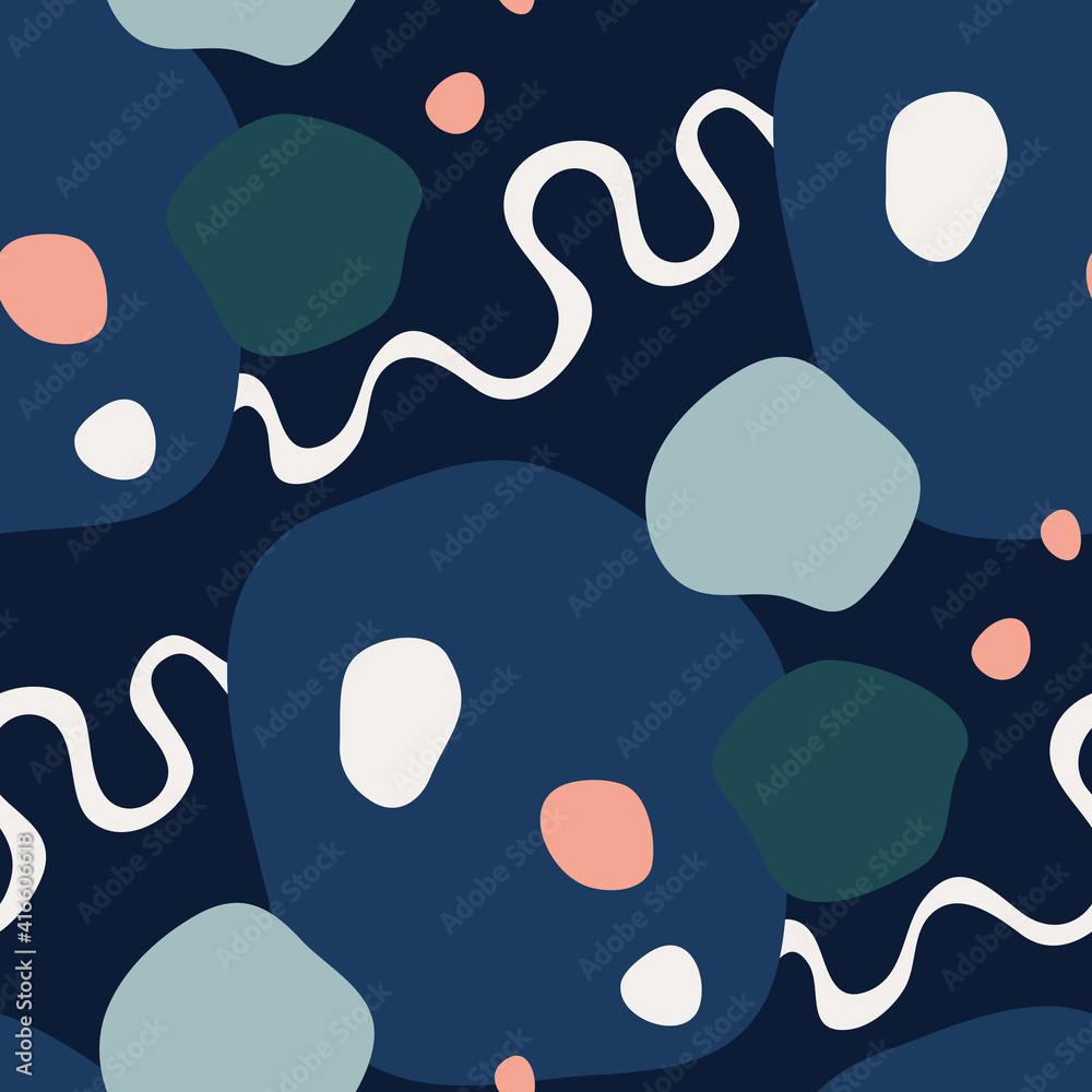 Seamless pattern with abstract shapes