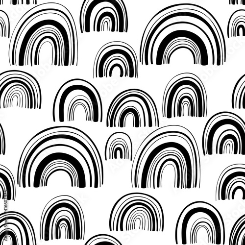 Black and white abstract vector seamless pattern