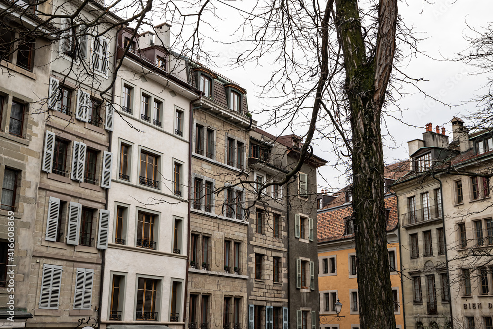 Obraz premium View at Place du Bourg-de-Four, Geneva, Switzerland