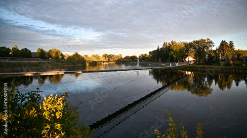 Beautiful swinging bridge in Wolseley, Saskatoon