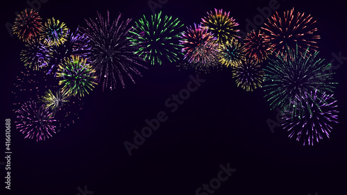 Fireworks background with copy space.  Happy New Year concept