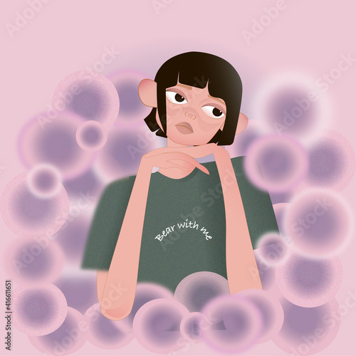 dreamy girl who is a bit bored