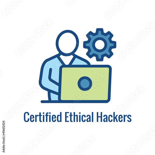 Certified Ethical Hacking icon showing security and hacking idea