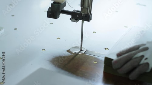 Sewing production. Fabric cutting shop.