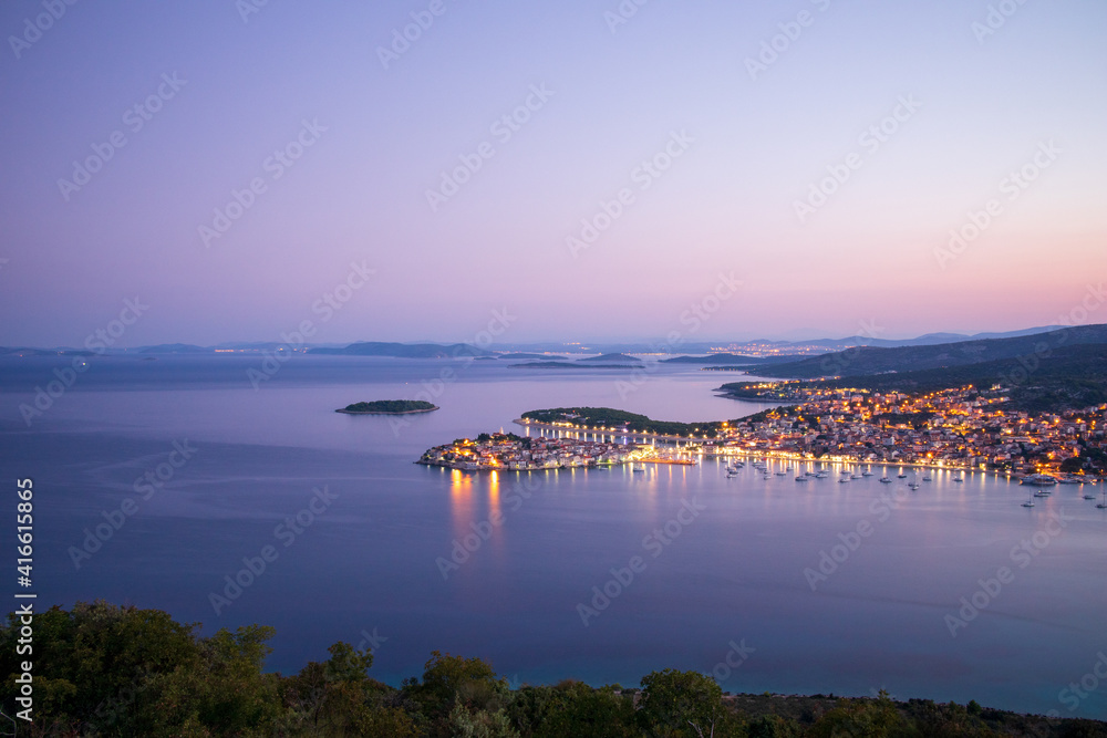 Sunrise on the coast. Adriatic coast. Croatia. Primošten. Sunrise on the coast. Adriatic coast. Croatia. Primošten.