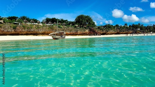 Crystal clear ocean. Nungwi Beach  Zanzibar  Tanzania